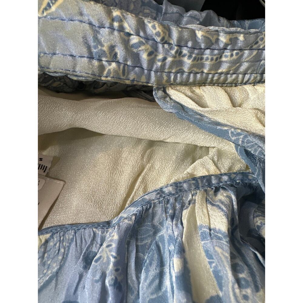Hemant & Nandita Fiza Dress Halter PaisleyWestern Pastel Yellow Blue S - Picture 9 of 12
